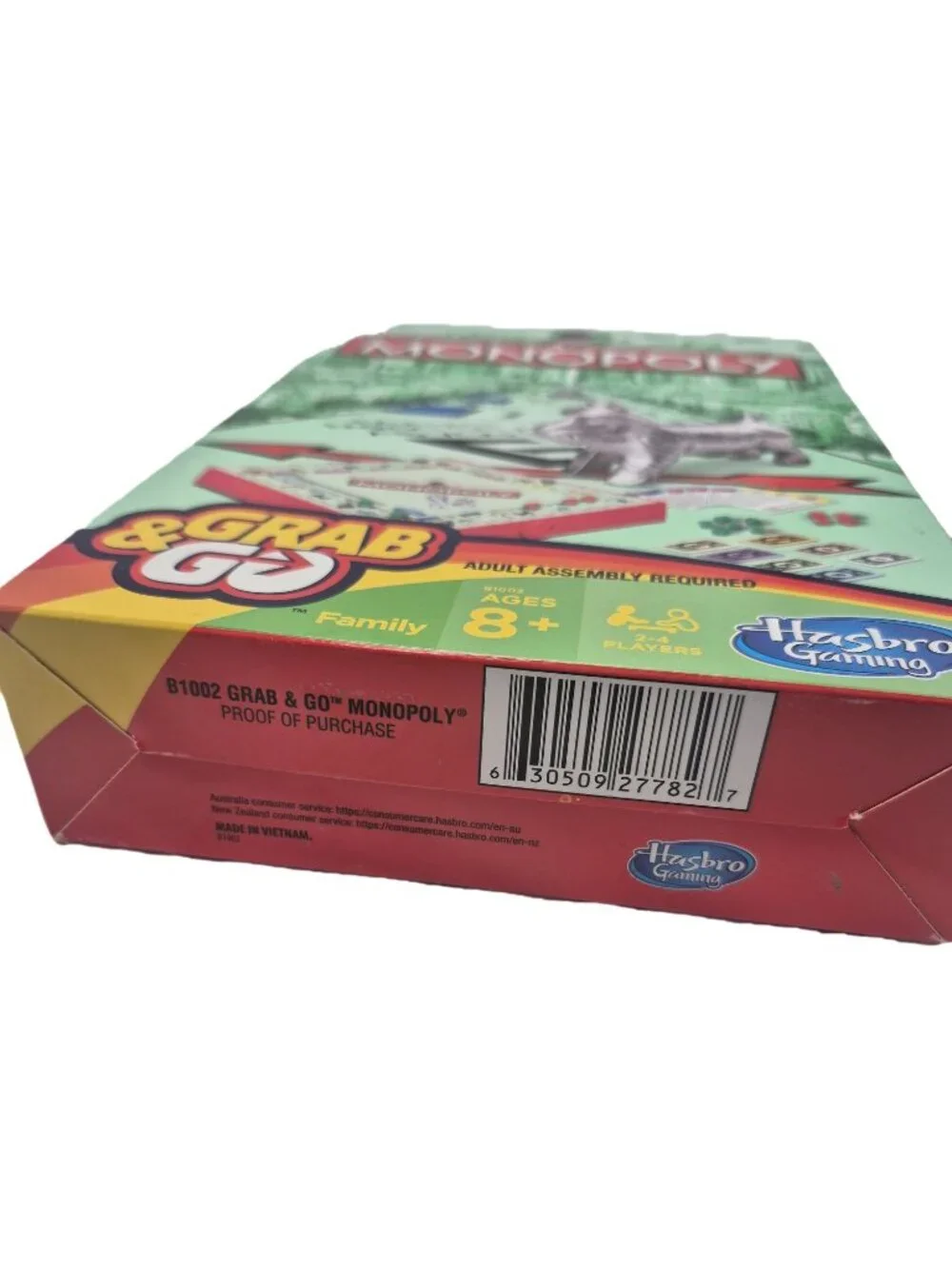 Monopoly Grab & Go Compact Board Game Hasbro Kids Family Travel Version Ages 8+